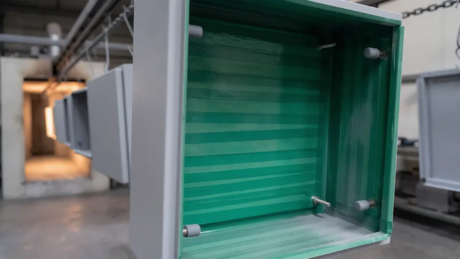 Cabinet with taped inner walls hanging on the line